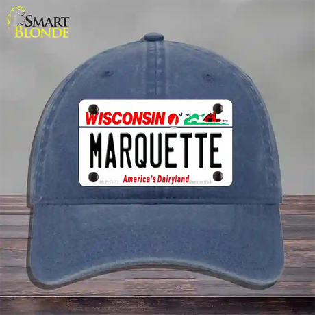 Marquette Novelty License Plate Hat Unconstructed Cotton / Navy