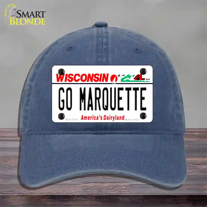 Go Marquette Novelty License Plate Hat Unconstructed Cotton / Navy