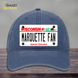 Marquette Fan Novelty License Plate Hat Unconstructed Cotton / Navy