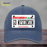 Go Wisconsin Novelty License Plate Hat Unconstructed Cotton / Navy