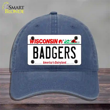 Badgers Novelty License Plate Hat Unconstructed Cotton / Navy