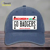 Go Badgers Novelty License Plate Hat Unconstructed Cotton / Navy