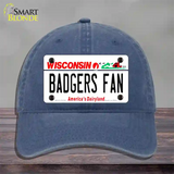 Badgers Fan Novelty License Plate Hat Unconstructed Cotton / Navy