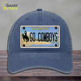 Go Cowboys Wyoming Novelty License Plate Hat Unconstructed Cotton / Navy