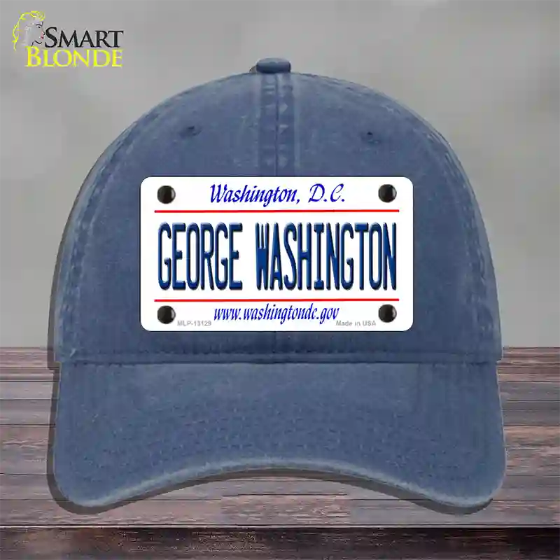 George Washington Novelty License Plate Hat Unconstructed Cotton / Navy