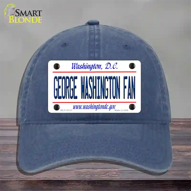 George Washington Fan Novelty License Plate Hat Unconstructed Cotton / Navy