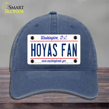 Hoyas Fan Novelty License Plate Hat Unconstructed Cotton / Navy