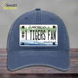 Number 1 Tigers Fan Novelty License Plate Hat Tag Unconstructed Cotton / Navy