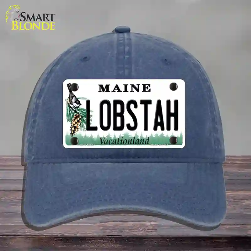 Lobstah Maine Novelty License Plate Hat Unconstructed Cotton / Navy