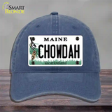 Chowdah Maine Novelty License Plate Hat Unconstructed Cotton / Navy