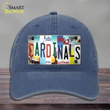 Cardinals Strip Art Novelty License Plate Hat Tag Unconstructed Cotton / Navy