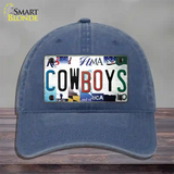 Cowboys Strip Art Novelty License Plate Hat Tag Unconstructed Cotton / Navy