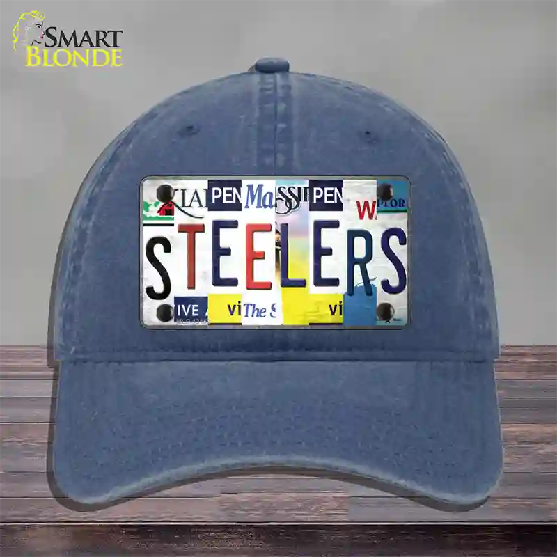 Steelers Strip Art Novelty License Plate Hat Tag Unconstructed Cotton / Navy