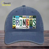 Broncos Strip Art Novelty License Plate Hat Tag Unconstructed Cotton / Navy