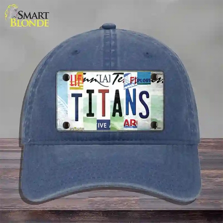 Titans Strip Art Novelty License Plate Hat Tag Unconstructed Cotton / Navy