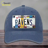 Ravens Strip Art Novelty License Plate Hat Tag Unconstructed Cotton / Navy