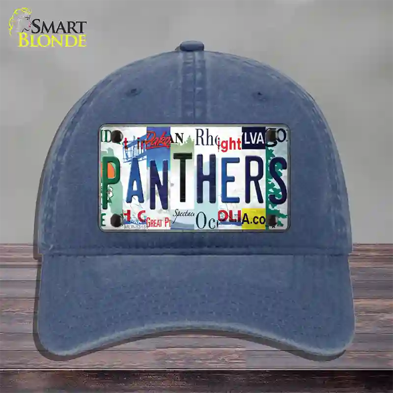 Panthers Strip Art Novelty License Plate Hat Tag Unconstructed Cotton / Navy