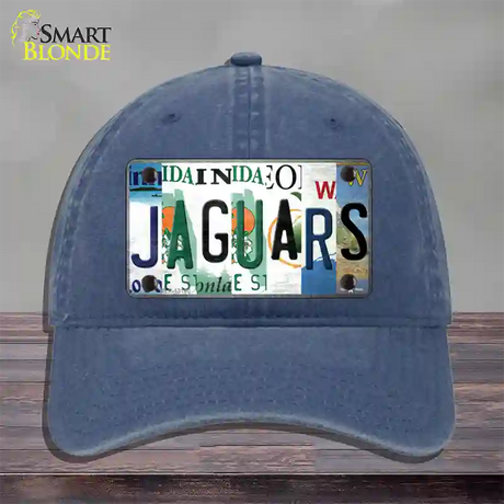 Jaguars Strip Art Novelty License Plate Hat Tag Unconstructed Cotton / Navy