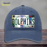 Dolphins Strip Art Novelty License Plate Hat Tag Unconstructed Cotton / Navy