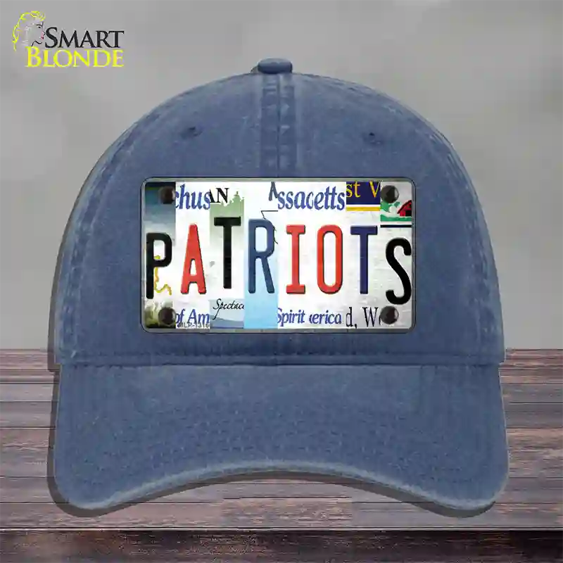 Patriots Strip Art Novelty License Plate Hat Tag Unconstructed Cotton / Navy