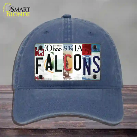 Falcons Strip Art Novelty License Plate Hat Tag Unconstructed Cotton / Navy