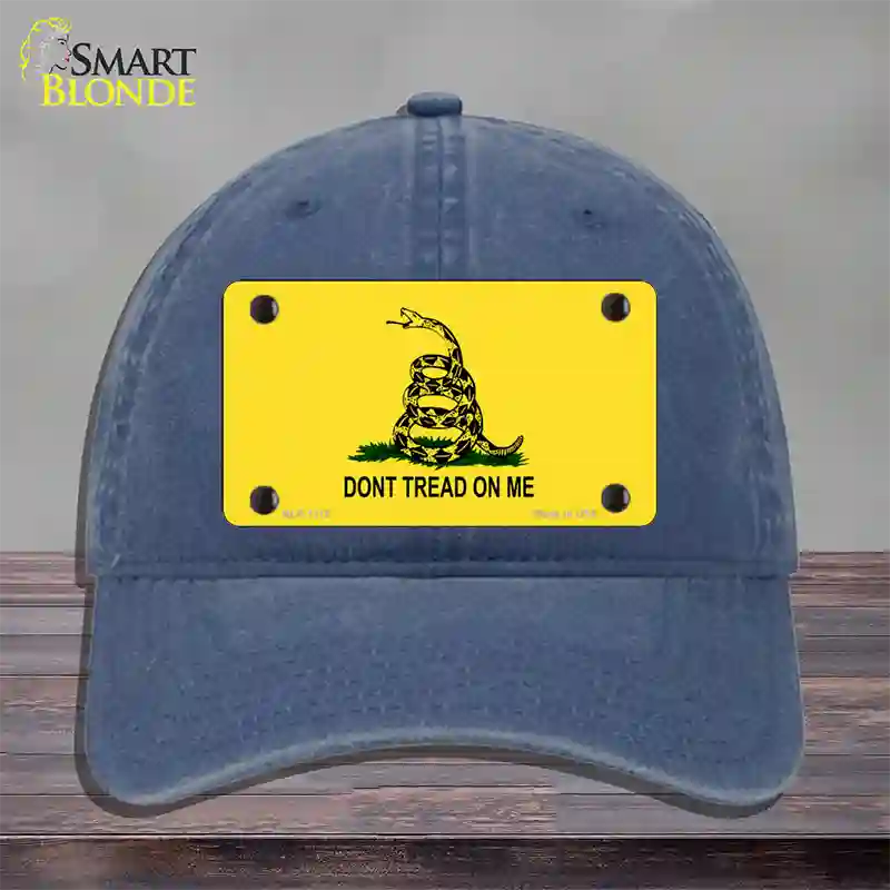 Dont Tread On Me Yellow Novelty License Plate Hat Unconstructed Cotton / Navy