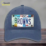 Browns Strip Art Novelty License Plate Hat Tag Unconstructed Cotton / Navy