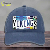 Vikings Strip Art Novelty License Plate Hat Tag Unconstructed Cotton / Navy