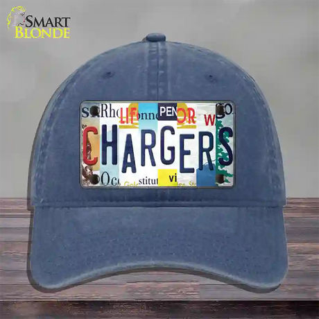 Chargers Strip Art Novelty License Plate Hat Tag Unconstructed Cotton / Navy