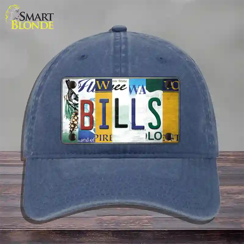 Bills Strip Art Novelty License Plate Hat Tag Unconstructed Cotton / Navy