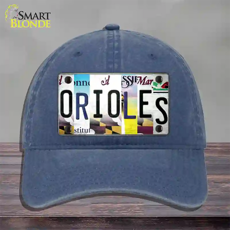 Orioles Strip Art Novelty License Plate Hat Tag Unconstructed Cotton / Navy