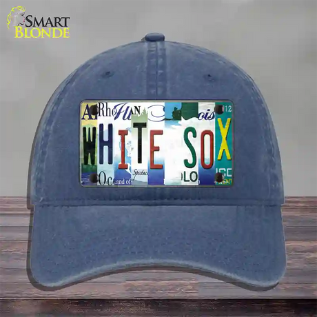 White Sox Strip Art Novelty License Plate Hat Tag Unconstructed Cotton / Navy