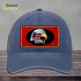 American Flag Eagle Red Novelty License Plate Hat Unconstructed Cotton / Navy