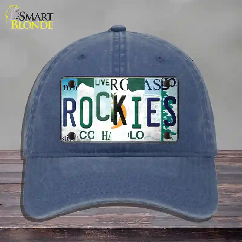 Rockies Strip Art Novelty License Plate Hat Tag Unconstructed Cotton / Navy