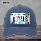 Royals Strip Art Novelty License Plate Hat Tag Unconstructed Cotton / Navy