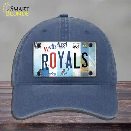 Royals Strip Art Novelty License Plate Hat Tag Unconstructed Cotton / Navy