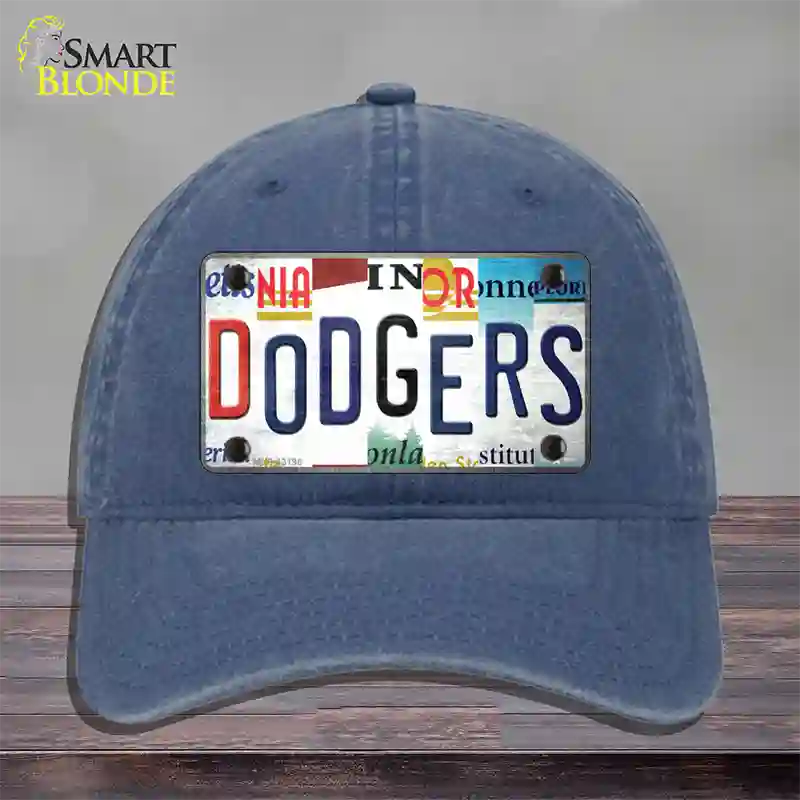 Dodgers Strip Art Novelty License Plate Hat Tag Unconstructed Cotton / Navy