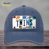 Twins Strip Art Novelty License Plate Hat Tag Unconstructed Cotton / Navy