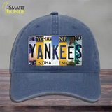 Yankees Strip Art Novelty License Plate Hat Tag Unconstructed Cotton / Navy