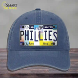 Phillies Strip Art Novelty License Plate Hat Tag Unconstructed Cotton / Navy