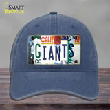 Giants Baseball Strip Art Novelty License Plate Hat Tag Unconstructed Cotton / Navy