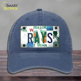 Rays Strip Art Novelty License Plate Hat Tag Unconstructed Cotton / Navy