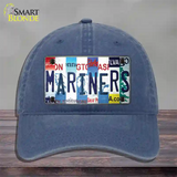 Mariners Strip Art Novelty License Plate Hat Tag Unconstructed Cotton / Navy