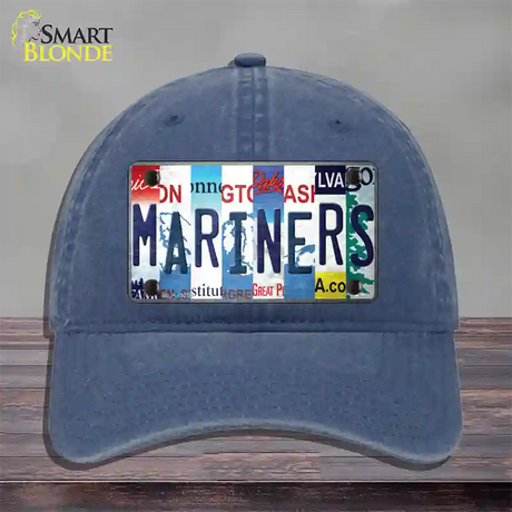 Mariners Strip Art Novelty License Plate Hat Tag Unconstructed Cotton / Navy