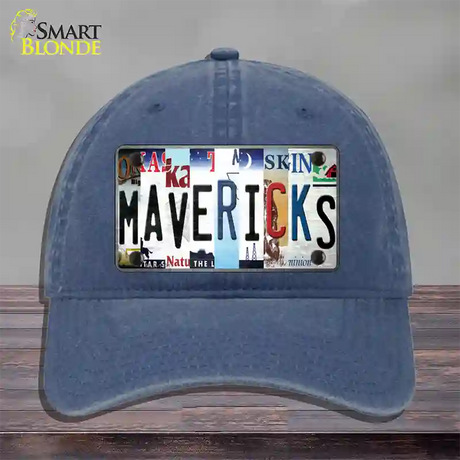 Mavericks Strip Art Novelty License Plate Hat Tag Unconstructed Cotton / Navy