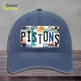 Pistons Strip Art Novelty License Plate Hat Tag Unconstructed Cotton / Navy