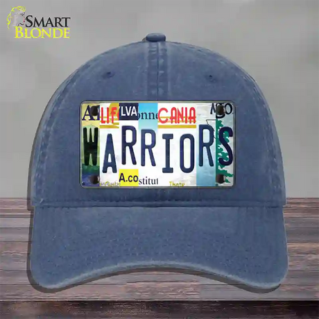 Warriors Strip Art Novelty License Plate Hat Tag Unconstructed Cotton / Navy