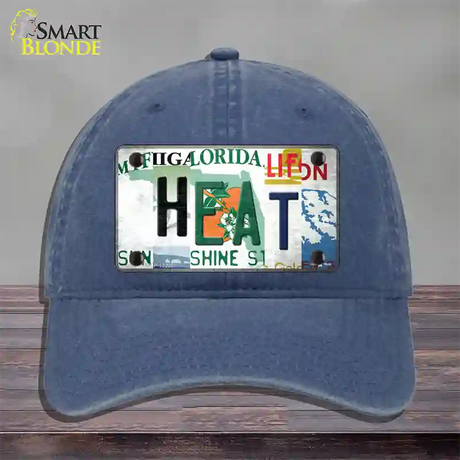 Heat Strip Art Novelty License Plate Hat Tag Unconstructed Cotton / Navy