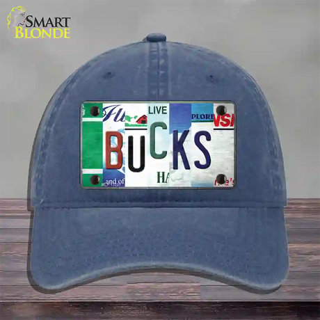 Bucks Strip Art Novelty License Plate Hat Tag Unconstructed Cotton / Navy