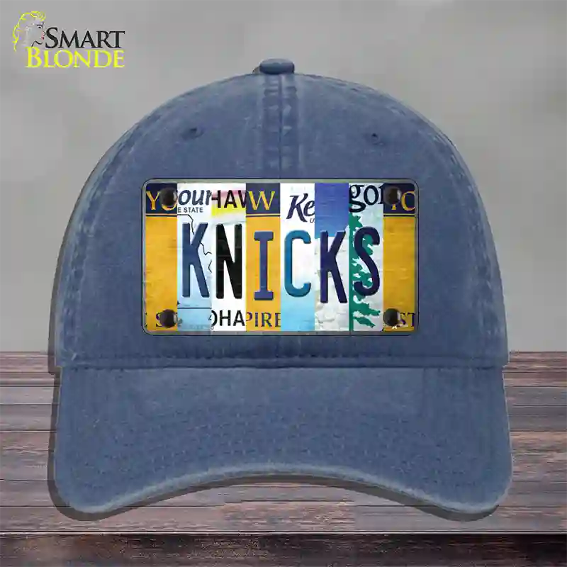 Knicks Strip Art Novelty License Plate Hat Tag Unconstructed Cotton / Navy